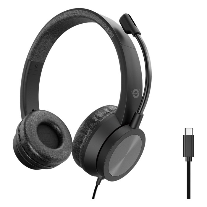 Conceptronic POLONA05BC Auriculares Estéreo USB-C Negro Conceptronic POLONA05BC Auriculares Estéreo USB-C Negro
