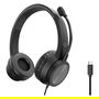Conceptronic POLONA05BC Auriculares Diadema USB-C con Microfono Incorporado, Cancelación de Ruido, 20-22000 Hz, Cable 2m, Negro