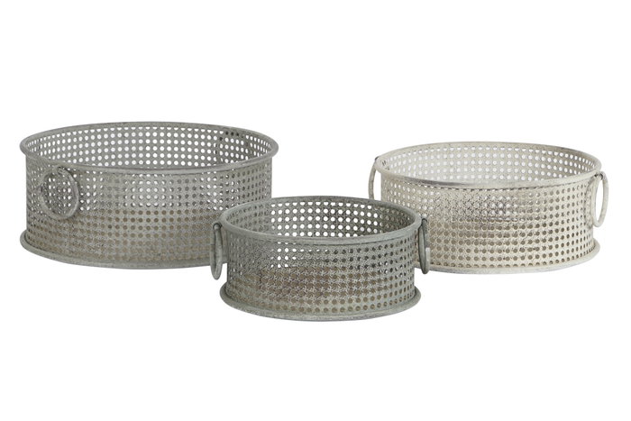 DKD Home Decor Set de 3 Cestas de Metal Envejecido Multicolor DKD Home Decor Set de 3 Cestas de Metal Envejecido Multicolor