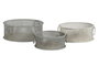 DKD Home Decor Set de 3 Cestas de Metal Envejecido Multicolor