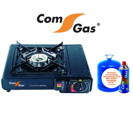 COMGAS Cocina de Gas Dual Portátil con Maletín, Negro