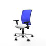PIQUERAS Y CRESPO Silla de oficina Motilla con mecanismo Sincro/Traslack, Azul y Blanco