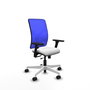 PIQUERAS Y CRESPO Silla de oficina Motilla con mecanismo Sincro/Traslack, Azul y Blanco