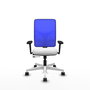 PIQUERAS Y CRESPO Silla de oficina Motilla con mecanismo Sincro/Traslack, Azul y Blanco