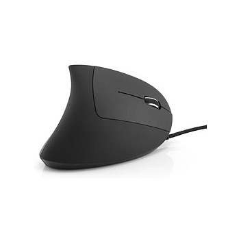 MEDIARANGE MROS230 Ratón Óptico Vertical para Mano Derecha, USB, 6 Botones, 2400 DPI, 4 Modos DPI, Plug & Play, Negro