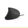 MEDIARANGE MROS230 Ratón Óptico Vertical para Mano Derecha, USB, 6 Botones, 2400 DPI, 4 Modos DPI, Plug & Play, Negro