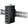 Trendnet TI-PGLC50 Switch de Red No Administrado 5 Puertos Gigabit PoE+ con Alimentación 90W, Montaje Pared/DIN, Color Negro