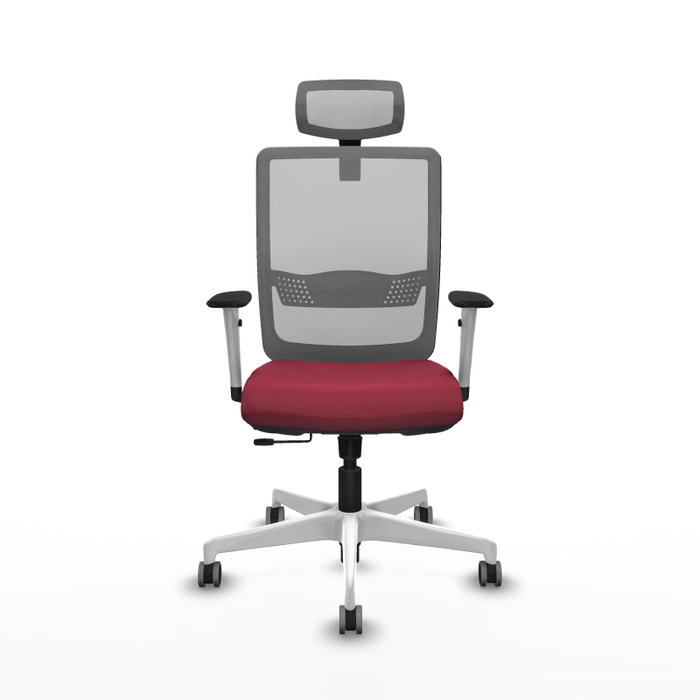 PIQUERAS Y CRESPO Silla de oficina Haches con mecanismo Sincro/Traslack, Granate y Gris