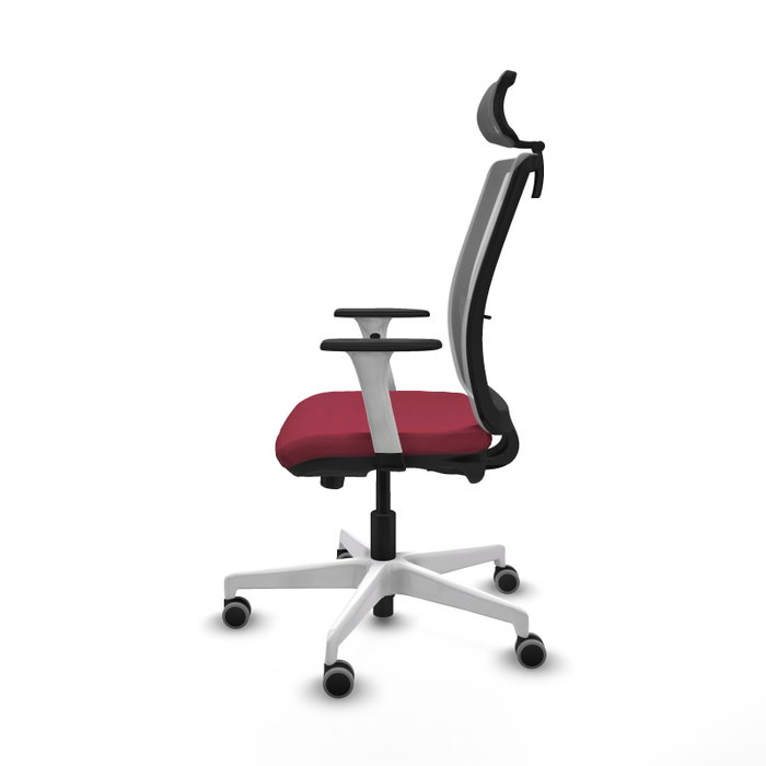 PIQUERAS Y CRESPO Silla de oficina Haches con mecanismo Sincro/Traslack, Granate y Gris