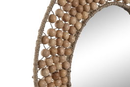 DKD Home Decor Espejo Scandi Natural Madera y Cristal 2x41x41 cm (2 Unidades)