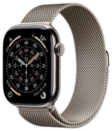Apple Watch Series 11 GPS + Cellular 46mm Natural Titanium Case | Natural Milanese Loop - M/L