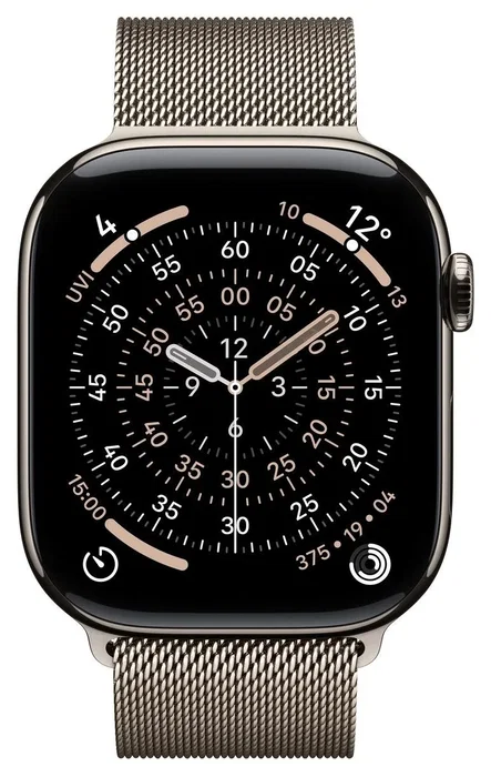 Apple Watch Series 11 GPS + Cellular 46mm Natural Titanium Case | Natural Milanese Loop - M/L