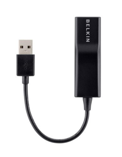 Belkin F4U047BT Cable de Red y USB 2.0 Tipo A a RJ-45 Ethernet Adaptador de Conector, Negro