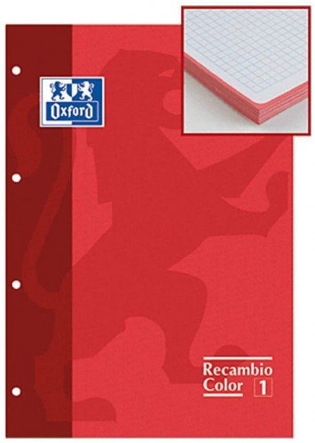 Oxford Recambio de Bloc Tapa Blanda A4+ 80 Hojas Cuadriculado Rojo Oxford Recambio de Bloc Tapa Blanda A4+ 80 Hojas Cuadriculado Rojo