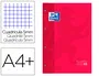 Oxford Recambio Color 1 Din A4+ 80 Hojas 90 Gr Cuadro 5 mm 4 Taladros Rojo