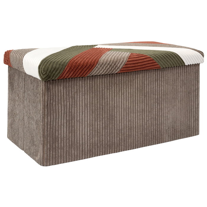 Home Deco Factory Banco-Puf Plegable Scott Patch Cocooning Poliéster