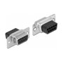 DeLOCK Kit de montaje adaptador D-Sub 9 pines hembra a RJ12 6P/6C hembra, Gris