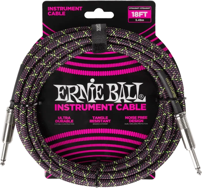Ernieball Cable de Instrumento Trenzado Jack-Jack SS 5,5 M - Purple Python Ernieball Cable de Instrumento Trenzado Jack-Jack SS 5,5 M - Purple Python