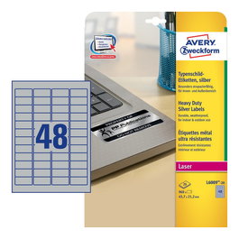 AVERY Zweckform Etiquetas de Alta Resistencia Plata 45,7 x 21,2 mm