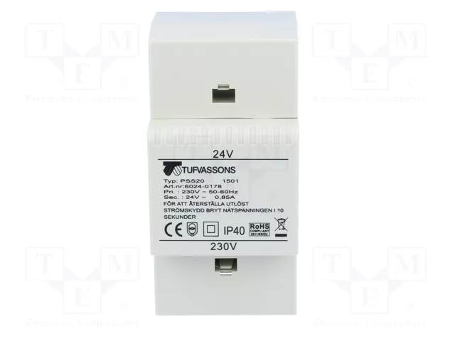 BREVE TUFVASSONS Transformador de red 20VA 230V/24V