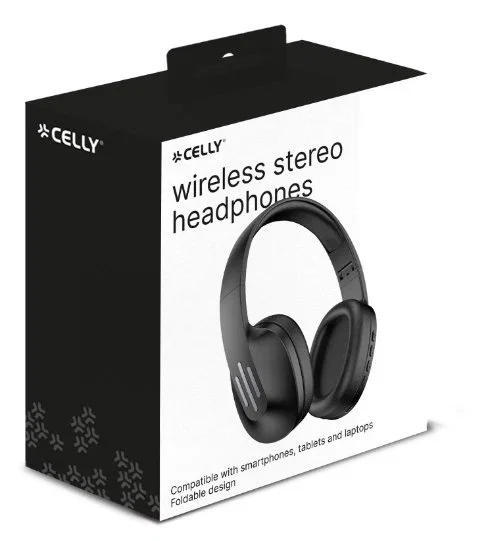 Celly FLOWBEATBK Auriculares Diadema Inalámbricos Bluetooth Negro con Micrófono y Control Remoto USB Tipo-C para Uso Business/Everyday