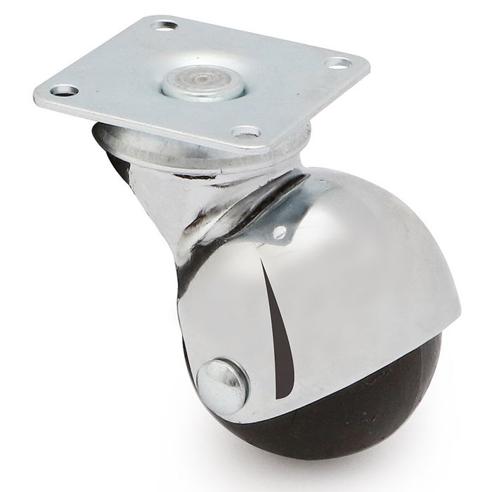 Q&Q Rueda Giratoria H58 Ø40 Aro De Goma Negro Plástico Cromo Q&Q Rueda Giratoria H58 Ø40 Aro De Goma Negro Plástico Cromo