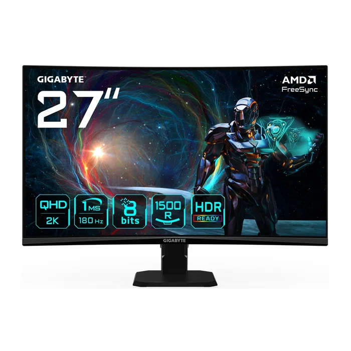Gigabyte GS27QCA Monitor Curvo Gaming 27 pulgadas QHD 180Hz 1ms