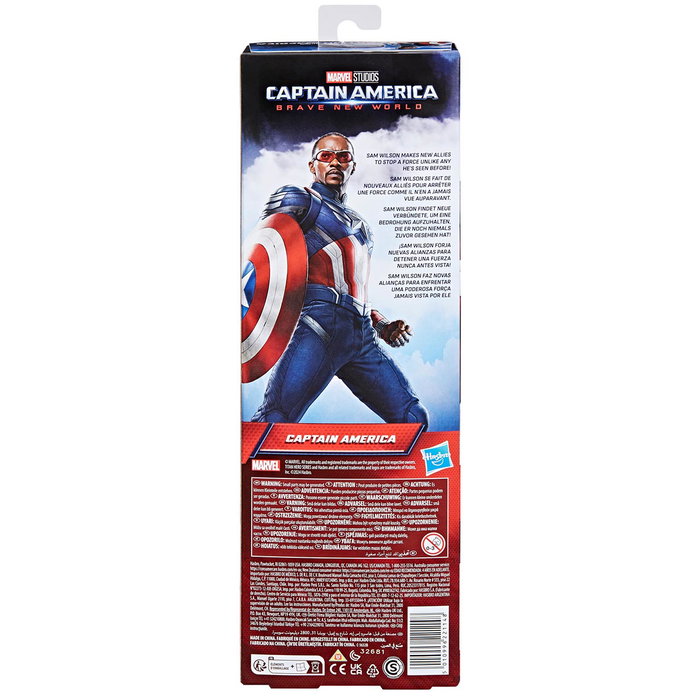 Hasbro F9276 Figura Capitán América Titan Hero Serie 30 cm Avengers, Incluye Idiomas: English, Francés, Alemán, Italiano, Portugués, Español, Edad +4 años