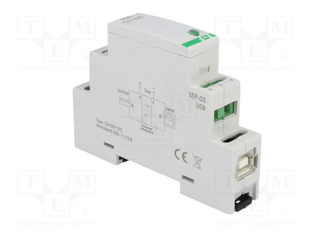 F&F SEP-03-USB Transductor Separador de Señales para Raíl DIN F&F SEP-03-USB Transductor Separador de Señales para Raíl DIN