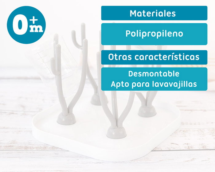 KioKids Escurre Biberones Desmontable Gris +0 meses