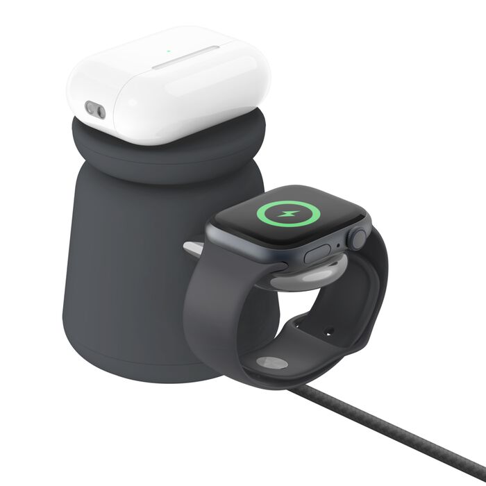 Belkin WIZ020vfH36 Cargador Inalámbrico USB Carbón Vegetal para Auriculares, Smartphone y Reloj Inteligente