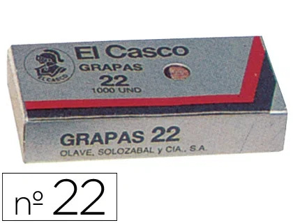 El casco Grapas nº22/6 Caja de 1000 unidades Alambre Galvanizado Patas 6mm El casco Grapas nº22/6 Caja de 1000 unidades Alambre Galvanizado Patas 6mm