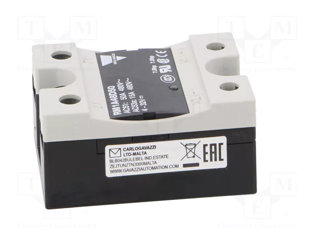 CARLO GAVAZZI RM1A48D50 Relé de semiconductor monofásico 50A 42÷530VAC CARLO GAVAZZI RM1A48D50 Relé de semiconductor monofásico 50A 42÷530VAC