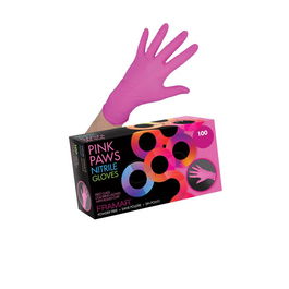 Framar Guantes de Nitrilo Pink Paws para Colorear, 100 Unidades, Talla Grande