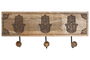 DKD Home Decor Hamsa 24 Perchero de Pared Estilo Indio Mango y Metal Natural Negro 38 x 16 x 5 cm (2 Unidades)