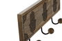 DKD Home Decor Hamsa 24 Perchero de Pared Estilo Indio Mango y Metal Natural Negro 38 x 16 x 5 cm (2 Unidades)