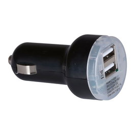 All Ride Cargador de Coche USB Doble 2.1A, 2 Puertos USB-A para Vehículo, Voltaje Entrada DC 12-24V y Salida 5V