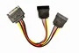 Gembird CC-SATAM2F-01 Cable Bifurcador SATA Plano, Alimentación SATA I Macho a Doble Hembra, 0.15m, Multicolor