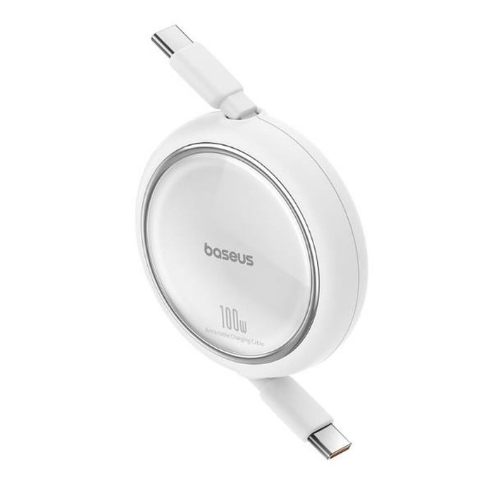 Baseus Cable Retráctil Free2Pull USB-C a USB-C 100W 1m Blanco Baseus Cable Retráctil Free2Pull USB-C a USB-C 100W 1m Blanco