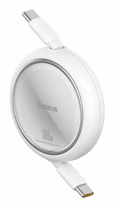 Baseus Cable Retráctil Free2Pull USB-C a USB-C 100W 1m Blanco Baseus Cable Retráctil Free2Pull USB-C a USB-C 100W 1m Blanco