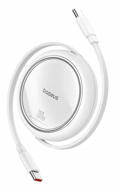 Baseus Cable Retráctil Free2Pull USB-C a USB-C 100W 1m Blanco Baseus Cable Retráctil Free2Pull USB-C a USB-C 100W 1m Blanco