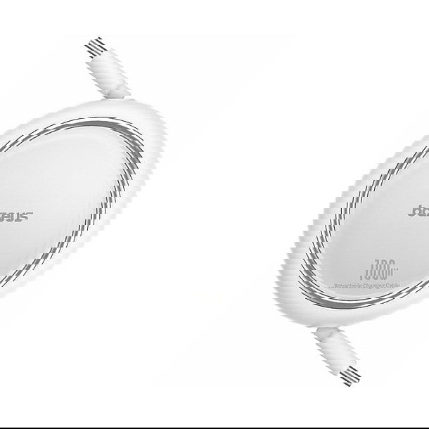 Baseus Free2Draw Cable de Carga Retráctil y Extensible USB Tipo-C a Tipo-C 100W PD, Blanco, 1 m, 480 Mbps