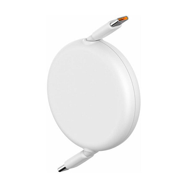 Baseus Free2Draw Cable de Carga Retráctil y Extensible USB Tipo-C a Tipo-C 100W PD, Blanco, 1 m, 480 Mbps
