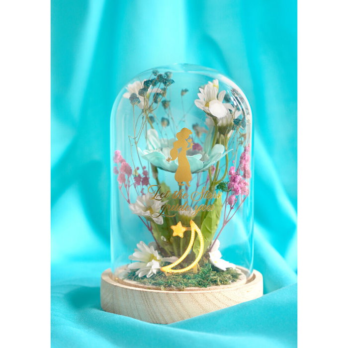 WIDDOP & CO Flor Campana Jasmine Princesas Disney Luz Neón Madera