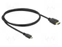 DeLOCK 82661 Cable HDMI High Speed con Ethernet de 1 m, HDMI tipo A a Micro HDMI