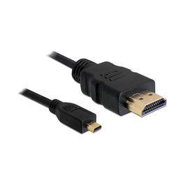 DeLOCK 82661 Cable HDMI High Speed con Ethernet, HDMI tipo A a Micro HDMI, 1 m, Negro