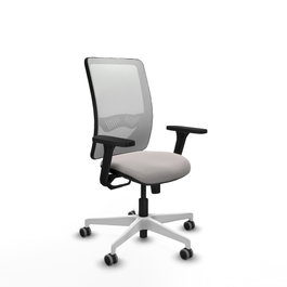 PIQUERAS Y CRESPO Silla de oficina Zulema con mecanismo Sincro y Brazos 3D, Blanco