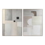 DKD Home Decor Cuadro Abstracto Pack de 2, 100x4x140 cm, Beige y Gris