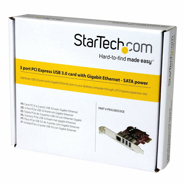 StarTech.com Tarjeta Adaptador de Red Ethernet Gigabit y Hub USB 3.0 de 3 Puertos, PCI Express, Rojo/Metálico StarTech.com Tarjeta Adaptador de Red Ethernet Gigabit y Hub USB 3.0 de 3 Puertos, PCI Express, Rojo/Metálico