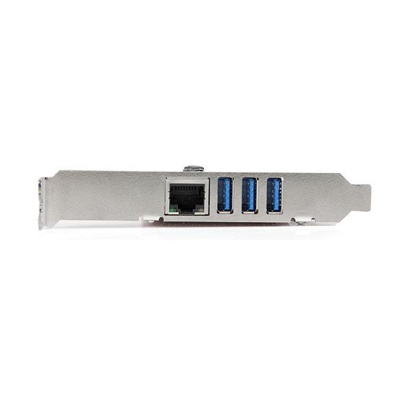 Startechcom Pexusb3S3 Tarjeta de Red Ethernet Gigabit Combo con Hub USB 3.0 de 3 Puertos PCIe Perfil Bajo